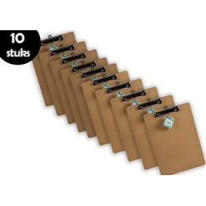 10x Klemborden - Klemborden A4 - Klemborden hout A4 31 x 22 x 1.5 cm