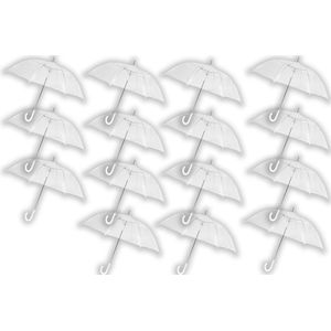 15 stuks Paraplu transparant plastic paraplu's 100 cm - doorzichtige paraplu - trouwparaplu - bruidsparaplu - stijlvol - bruiloft - trouwen - fashionable - trouwparaplu