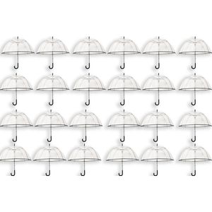 24 Stuks Transparante koepelparaplu 85 cm - doorzichtige paraplu - trouwparaplu - bruidsparaplu - stijlvol - plastic - automatisch - trouwen - bruiloft - trendy - fashionable