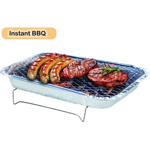 Wegwerpbarbecue 1 stuk – Instant BBQ met 600g Houtskool – Gebruiksklaar voor Camping, Picknick en Strand
