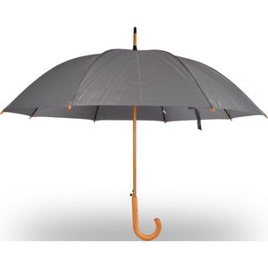 Grijze Automatische Opvouwbare Paraplu voor Volwassenen | 98 cm Diameter - Windproof | Met Koninklijk Houten Handvat - Geïnspireerd door HRH Kate Middleton