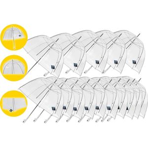 12 stuks Paraplu transparant plastic paraplu's 75 cm - doorzichtige paraplu - trouwparaplu - bruidsparaplu - stijlvol - bruiloft - trouwen - fashionable - trouwparaplu