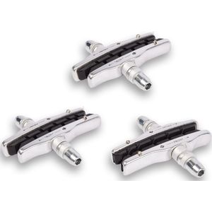 Remblokken Fiets – V-Brake Remblokken 72mm – 6 Stuks (3 Paar) – Geschikt voor Shimano – Cartridge Remrubbers Set