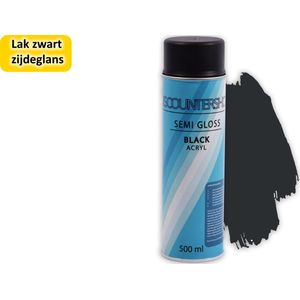 Premium Zijdeglans Lak Zwart 500 ML - Sneldrogend, Uitstekende Dekking en Hechting - Bestand tegen Benzine, Chemicaliën en UV-Straling