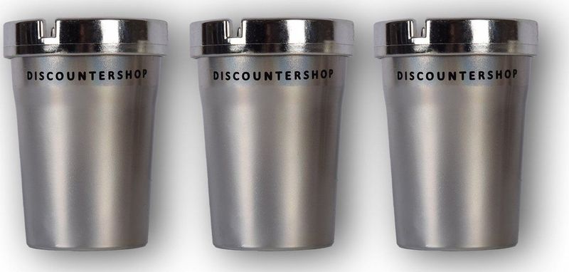 Set van 3 Elegante Zilverkleurige Asbakken voor Auto | Universeel Design | Perfect als Luxe Auto-Accessoire
