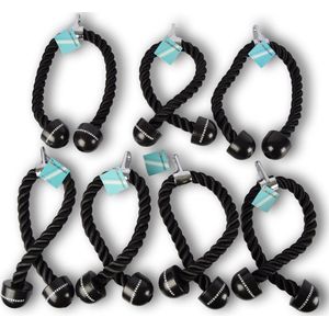 Tricep Rope Set van 7 Stuks voor Krachttraining - Trekkoord voor Krachtstation - Dubbel Grip en Lat Pull Down - Maximale Draagvermogen 200kg - Fitnessapparaten Accessoires