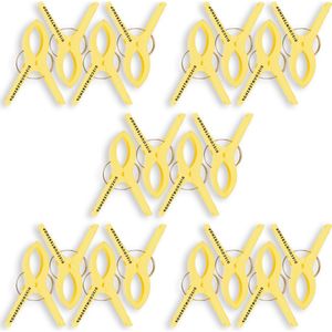 Multifunctionele Kunststof Wasknijpers | Set van 5 (1 Set Bevat 4 Stuks) | Geel - Voor Huishoudelijk Gebruik | 15cm Badlaken Klemmen