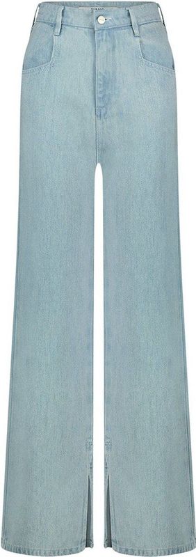 Licht blauwe wide leg jeans met splitjes - Homage