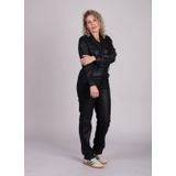 Homage - Zwart - Flowy Coated Cross Over Jumpsuit