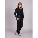 Homage - Zwart - Flowy Coated Cross Over Jumpsuit