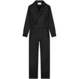 Homage - Zwart - Flowy Coated Cross Over Jumpsuit