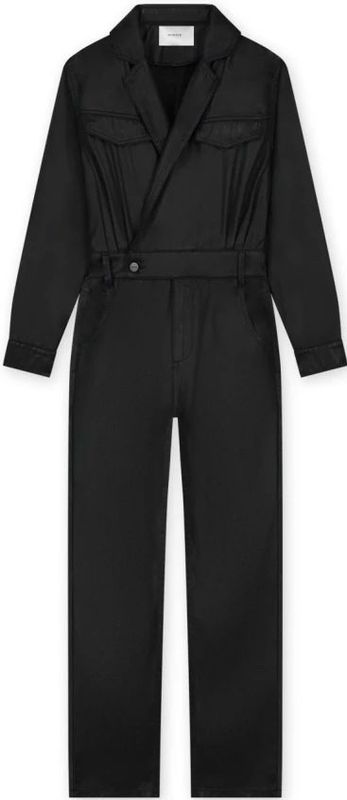 Homage - Zwart - Flowy Coated Cross Over Jumpsuit