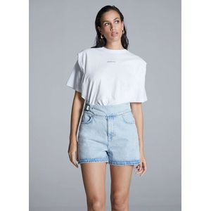 Homage - Homage - Korte Broek - Lichtblauw - 100% Katoen, High-rise, Relaxed Fit