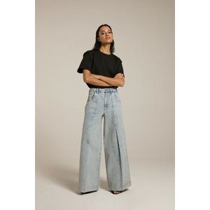 Homage to Denim - Wide Leg Jeans - Vintage Blue - Met Plooidetail