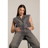 Homage to Denim H-cw25m65 waistcoat with belt and studs