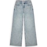 Homage to Denim - Mid Waist Wide Leg Jeans - Light Misty Blue - Met Grote Studs