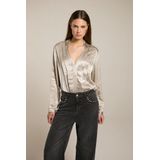 Homage to Denim - H-cw25m29 - Blouse - Champagne - Met Plissé Detail
