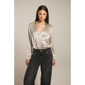 Homage to Denim - H-cw25m29 - Blouse - Champagne - Met Plissé Detail