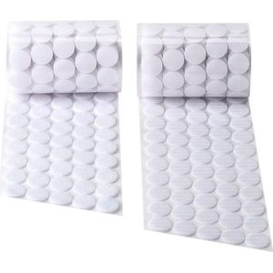 FSW-Products - Zelfklevend Klittenband Rondjes - 30 Paar - Wit - 30 mm dia - Klittenbandsluiting - Dubbelzijdig Tape