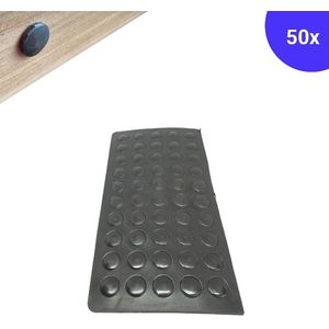 FSW-Products - 50 Stuks - Siliconen Buffers - 7 mm dia - 1.5 mm dik - Zwart - Schokdempers - Zelfklevend - Deurstoppers - Stootdoppen - WC Buffer - Toilet
