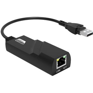 Ethernet Adapter - USB A naar Ethernet - RJ45 - USB 2.0 - 10/100Mbps - Zwart