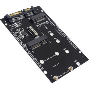 M.2 SATA Adapter - M.2 SSD naar SATA - 6Gbps - NGFF/mSATA - B+M Key - TH02 - Zwart