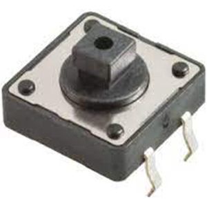 SMD Pulsschakelaar OFF-(ON - SMD - 500mA 12V - 7,3x12Mm - Per 1 Stuks