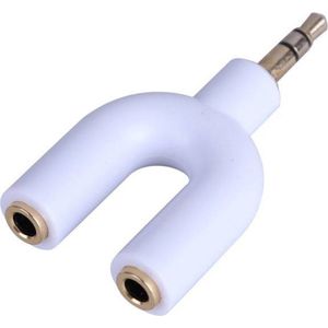 Hoofdtelefoon/MIC Adapter 4-poplig - 3.5mm Jack (m) naar 3.5mm Jack Hoofdtelefoon+MIC (v) - Wit