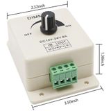 Vermogensregelaar / Dimmer - Opbouw Dimmer - 12-24V/8A - Wit