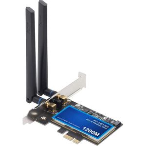 HB1200 PCI-E Wi-Fi & Bluetooth Netwerkkaart - 1200Mbps - Zwart