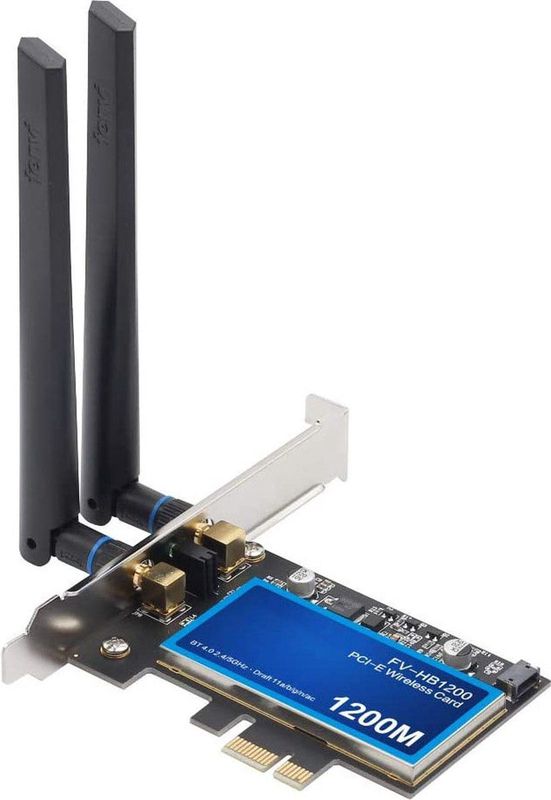 HB1200 PCI-E Wi-Fi & Bluetooth Netwerkkaart - 1200Mbps - Zwart