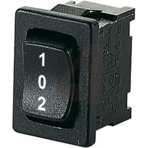 Orbit Electronic Wipschakelaar ON-OFF-ON - 3-pins - 12x19.6x20mm (bxlxh) - Met Opdruk - 250V - Max. 6A - 1808 - Zwart