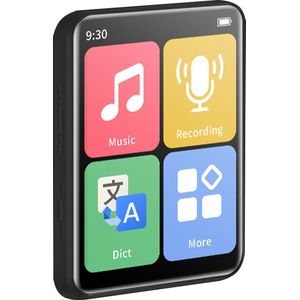 MP3 Speler Bluetooth 32GB - 2.0'' TFT Screen - MP4 speler met Touchscreen - Bluetooth 5.2 - D2 - Zwart