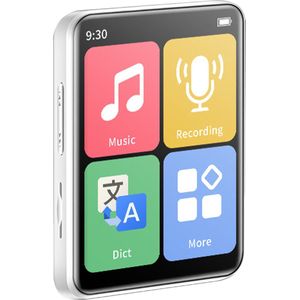 MP3 Speler Bluetooth 32GB - 2.0'' TFT Screen - MP4 speler met Touchscreen - Bluetooth 5.2 - D2 - Wit