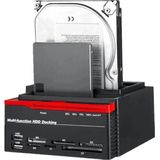 All-in-One HDD Docking Station + Kaartlezer - Docking Station Laptop/Desktop - Harde Schijf - USB 3.0 – HDD/SSD 2.5/3.5 - IDE/Sata/eSATA - Rood