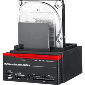 All-in-One HDD Docking Station + Kaartlezer - USB 3.0 - Rood