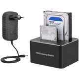 HDD Docking Station - Docking Station Harde Schijf - Voor Laptop/Desktop - USB 3.0 – HDD/SSD 2.5/3.5 - Sata - Zwart