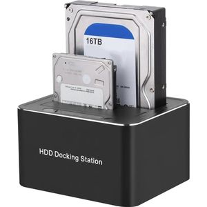 HDD Docking Station - Docking Station Harde Schijf - Voor Laptop/Desktop - USB 3.0 – HDD/SSD 2.5/3.5 - Sata - Zwart