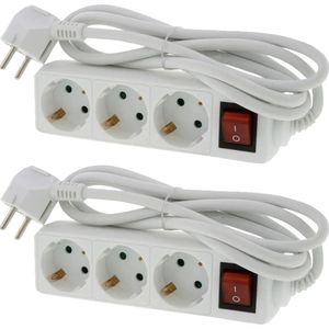 Tafelcontactdoos - Wit - 3-voudig - 1.5 meter 3x1.5 mm² - Per 2 stuks