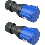 CEE Contrastekker - 3-polig - 16A 230V - Blauw - Per 2 stuks