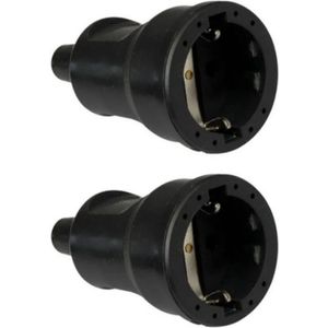 PVC Contrastekker met Randaarde - 16A 230V - Zwart - Per 2 stuks