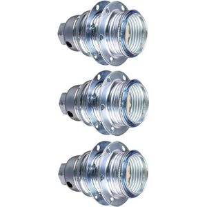Lamphouder + 2 Ringen - E14 - Chroom - Per 3 stuks