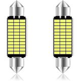 LED Auto Festoon - Zilver - 2W - Kenteken/Interieur Lamp - C5W C10W - 41mm - Per 2 stuks