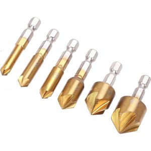 Verzinkboren Set 6 t/m 19mm - 6-delig - 90 graden verzinkboor - Hoge oppervlaktehardheid