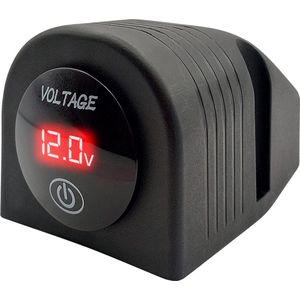 ProRide Universele Voltmeter Opbouw 12-24V DC met Aan/Uit schakelaar - Voor Auto, Boot, Motor en Andere Voertuigen - Complete set - Rood