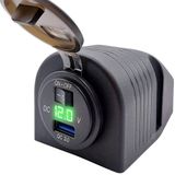 ProRide - 12V USB Stopcontact - Groen - 1 Poort Opbouw met Schakelaar en Voltmeter - USB Autolader voor Boot en Camper