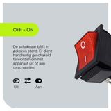 ProRide Wipschakelaar ON-OFF KCD4-202 - 2 Polig - 250V/16A - 30x22mm - Rood zonder controlelampje