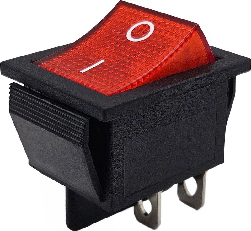 ProRide Wipschakelaar ON-OFF KCD4-202 - 2 Polig - 250V/16A - 30x22mm - Rood zonder controlelampje