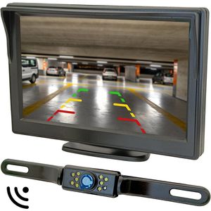 ProRide Draadloze Achteruitrijcamera 12V met Parkeerhulp - 5 inch TFT LCD - 480p - Complete set - Geschikt voor auto, vrachtwagen en camper