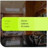 Hittebestendige Tape - Bruin - PTFE Tape - 25mm breed - 10 meter